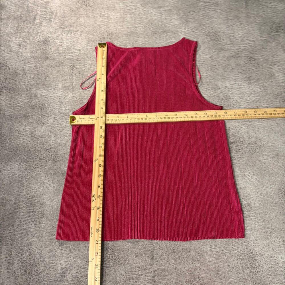 Pink Pleated Ribbed Tank Top - Picture 5 of 5